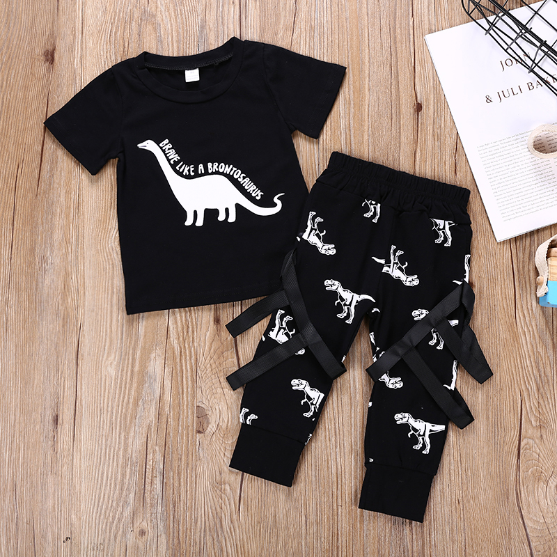 

2pcs Baby Boy casual Animal & Dinosaur Baby's Sets Short Sleeve Infant Toddler Outfit