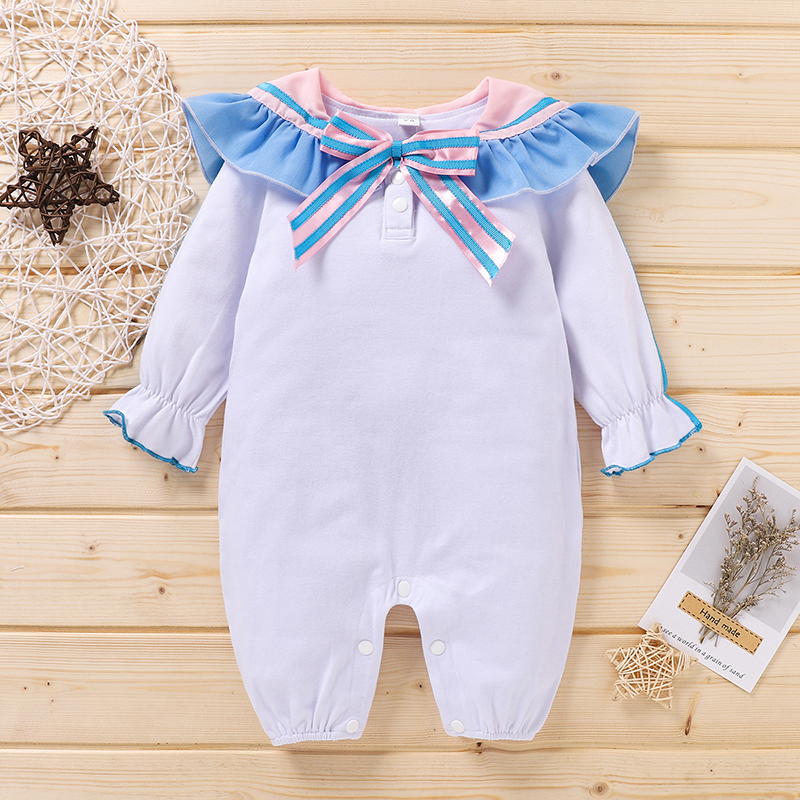 

Baby Girl Sweet Bowknot Ruffled Jumpsuits