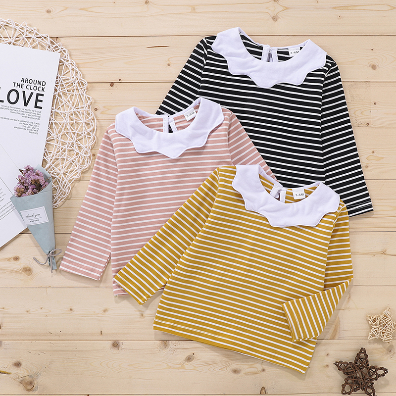 

Baby Girl casual Stripes Long-sleeve Cotton Tee