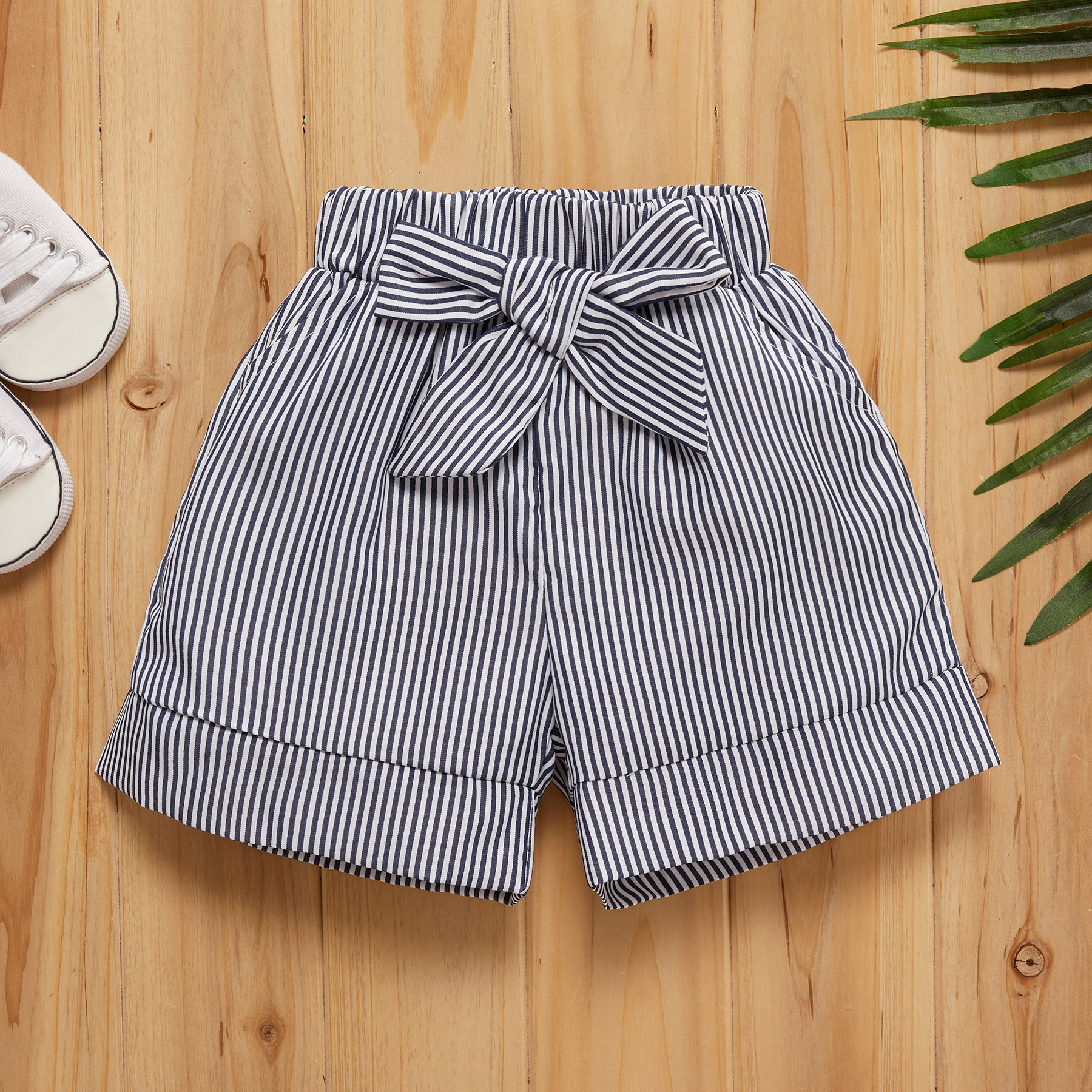 

1pc Baby Girl casual Stripes Shorts