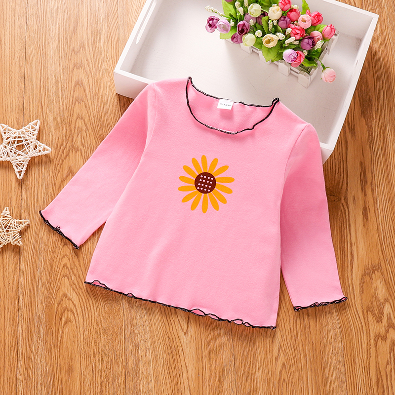 

1pc Long-sleeve Cotton Baby Girl casual Floral Shirt & Smock