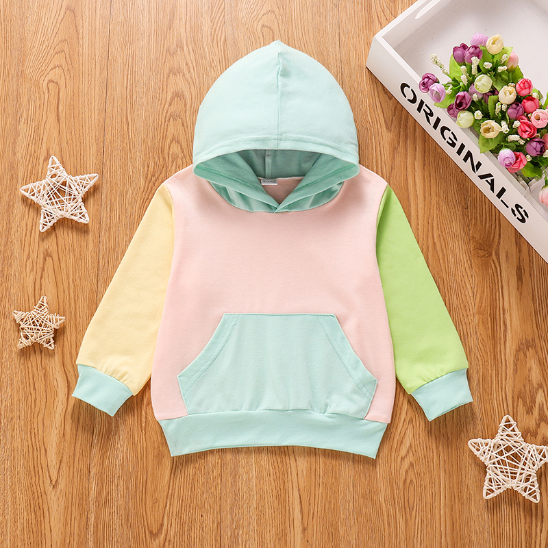 

Baby Girl casual Pullovers Color block Baby Hoodie Clothes
