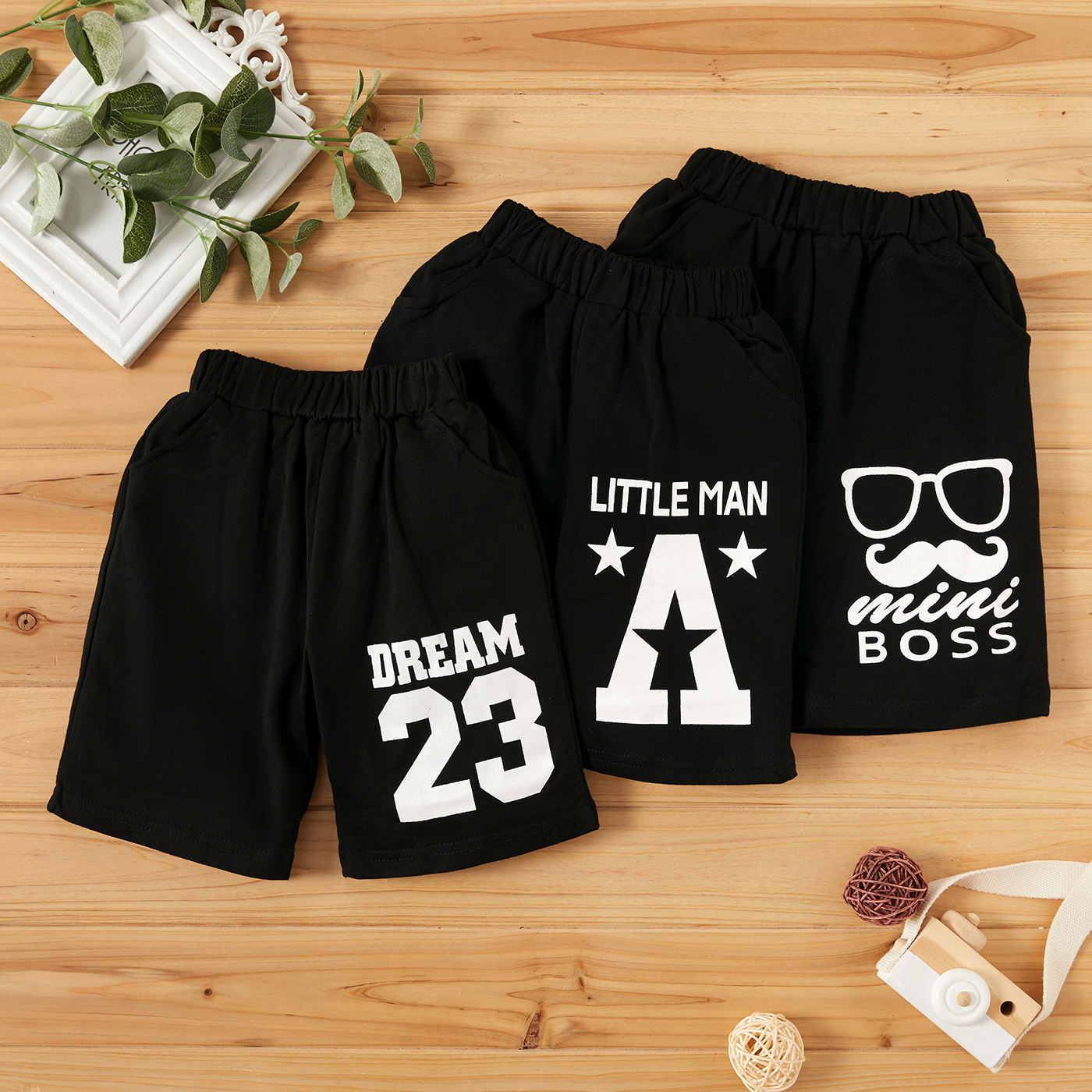 

Baby Boy Sports Letter Cotton Solid Shorts