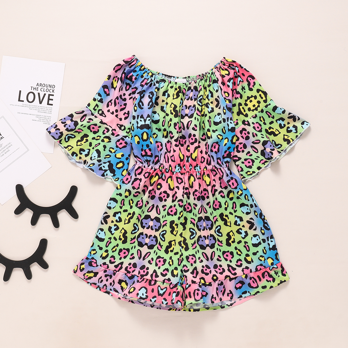 

1pc Short-sleeve Toddler Girl Leopard Jumpsuits