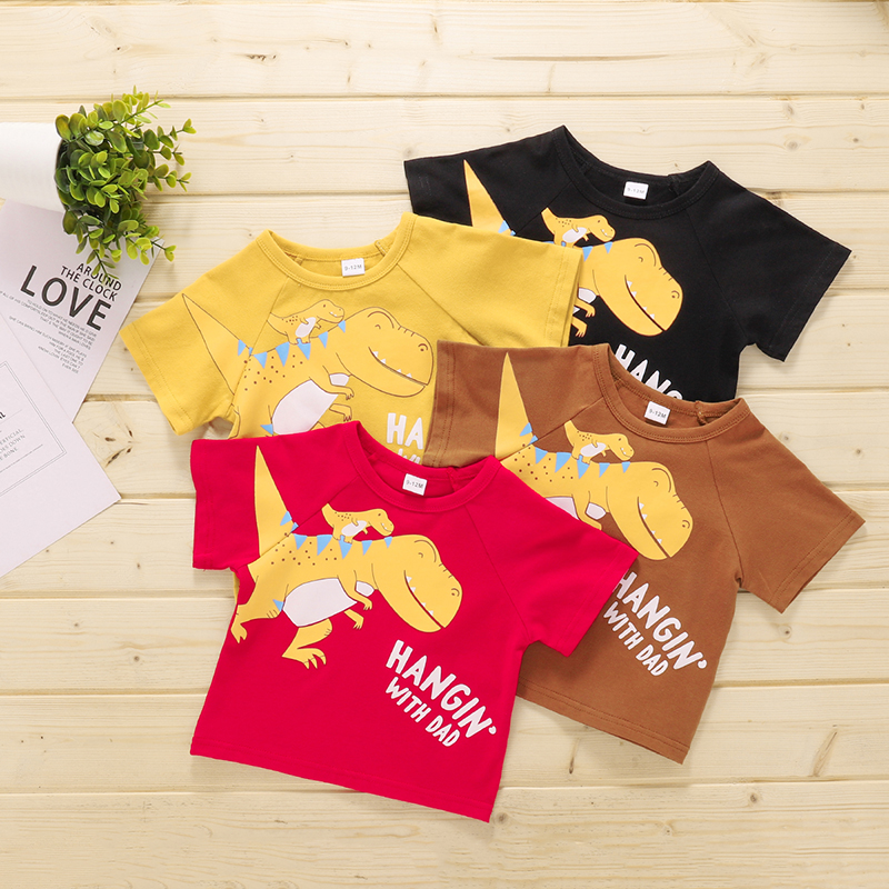 

Baby Boy casual Animal Dinosaur Cotton Short-sleeve Tee