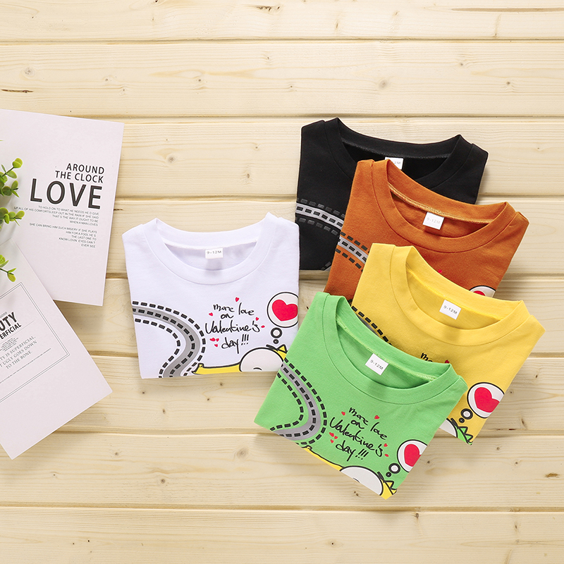 

100% Cotton Cartoon Print Short-sleeve Baby T-shirt