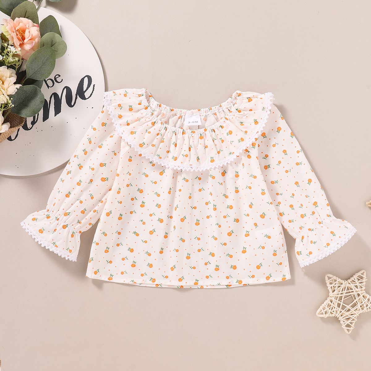 

1pc Cotton Long-sleeve Baby Girl casual Shirt & Smock