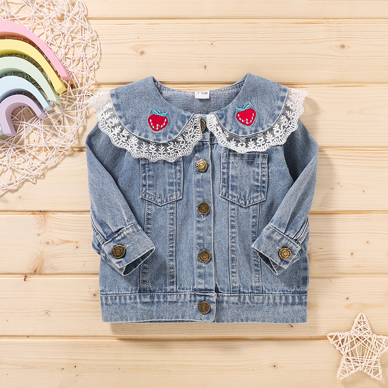 

1pc Baby Girl Long-sleeve Cotton casual Strawberry Coat & Jacket