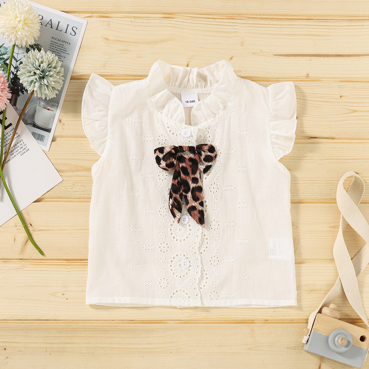 

Toddler Girl Casual Bowknot Shirt