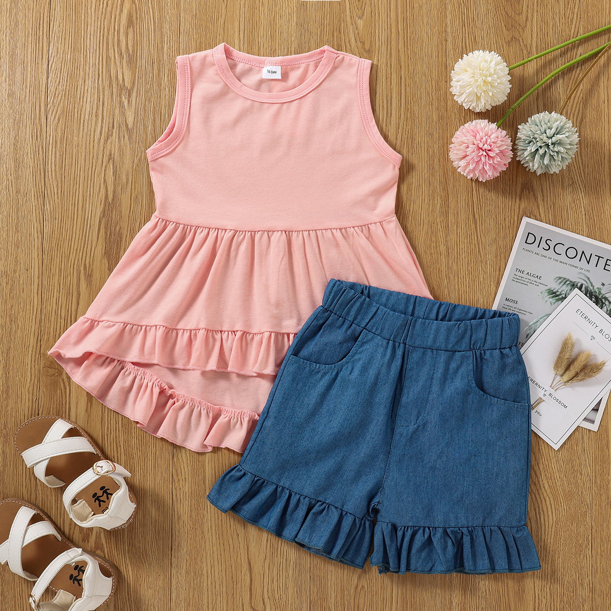 

2-piece Toddler Girl Casual Top and Shorts Set