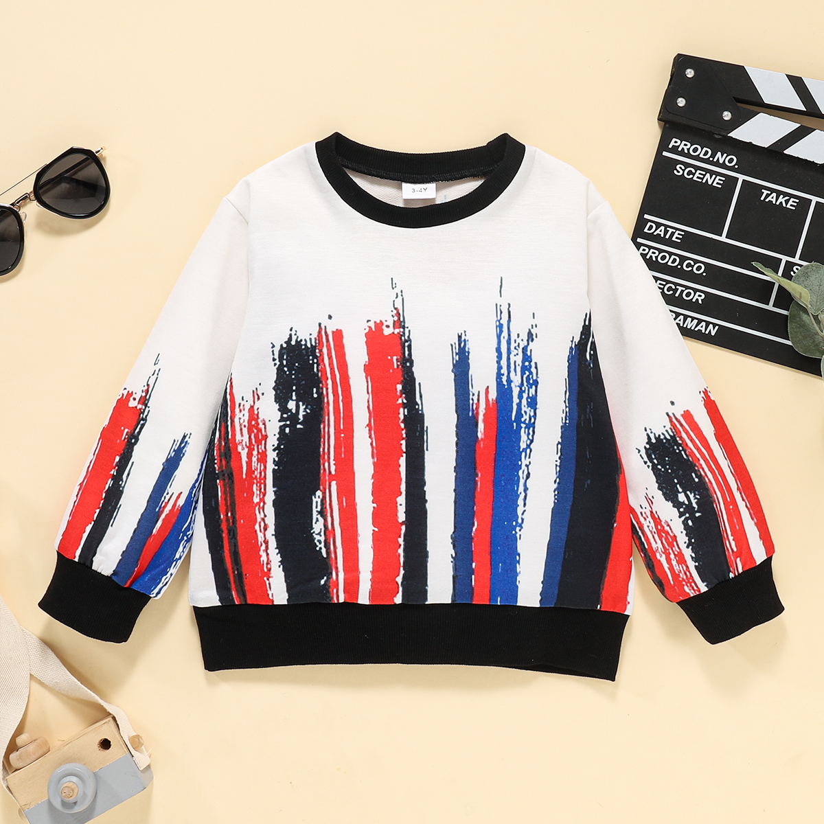 

Toddler Boy Painting Print Casual Pullover Sweatshirt