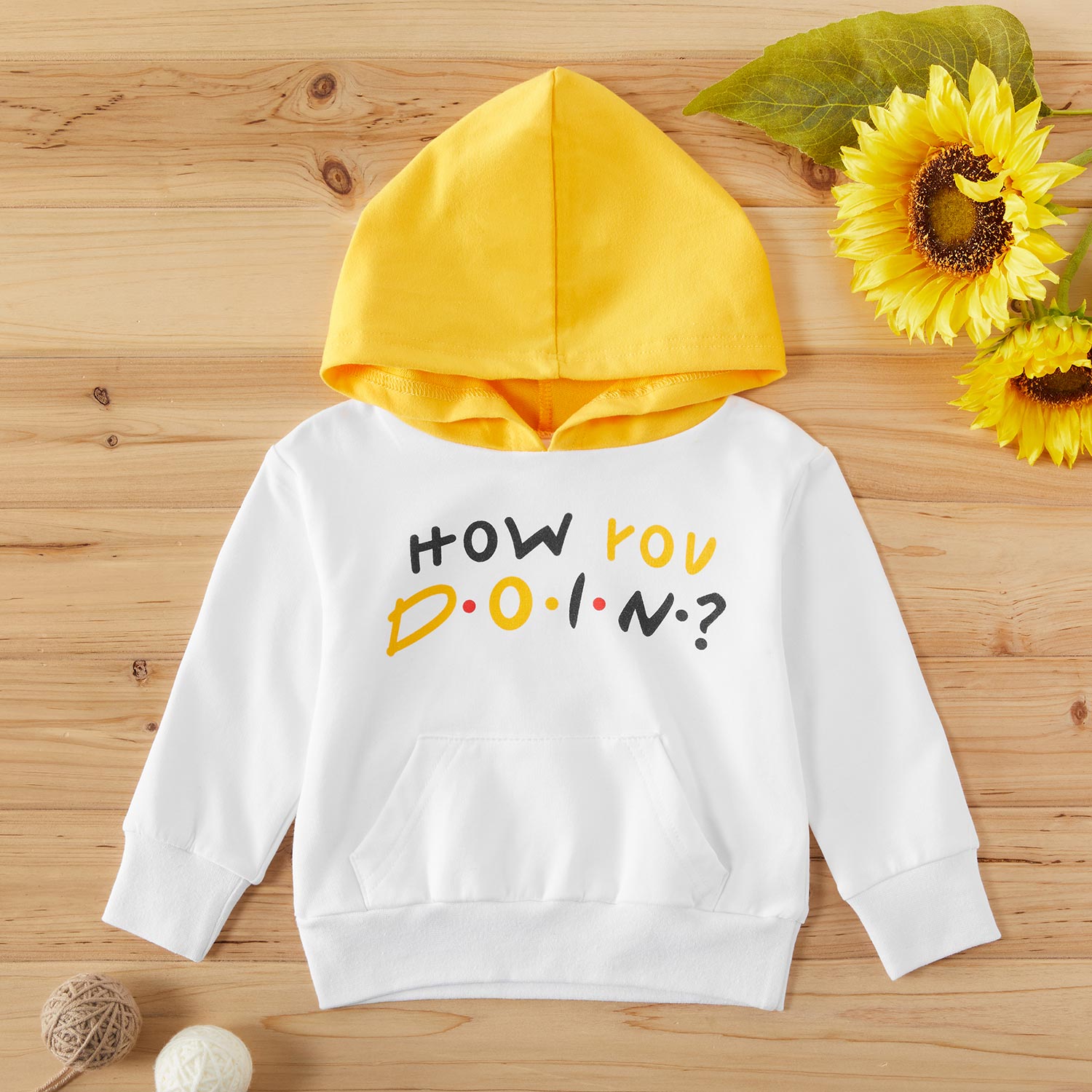 

Toddler Boy Letter Print Colorblock Casual Hoodie