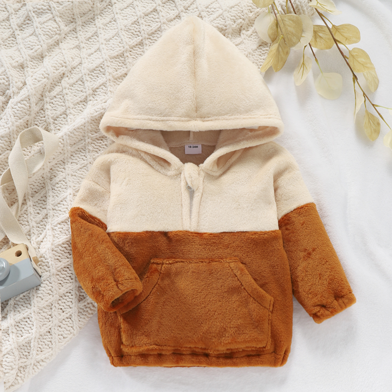

Toddler Girl Colorblock Zipper Fuzzy Hoodie Sweatshirt