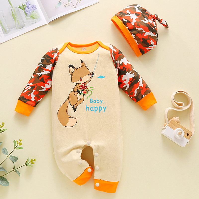 

2-piece Baby Animal Fox Camouflage Jumpsuit and Hat Set