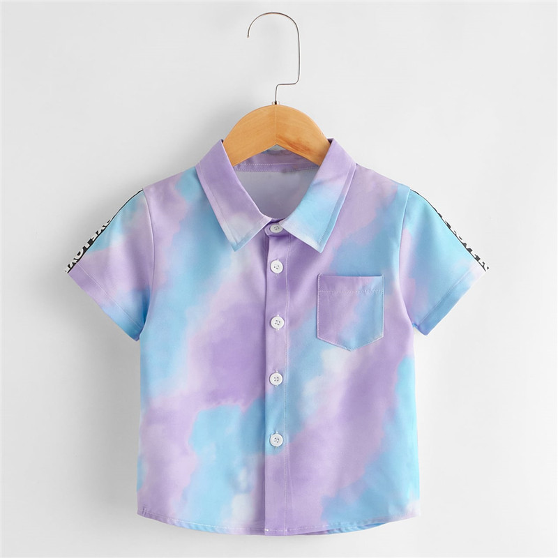 

Toddler Boy Trendy Dyed Print Short-sleeve Shirt