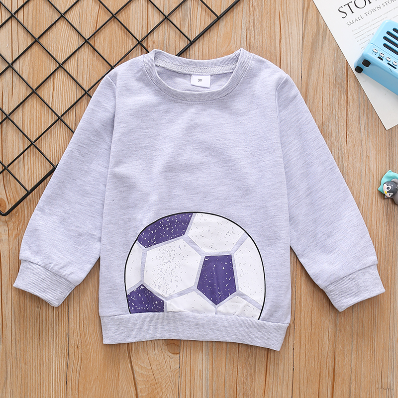 

Toddler Boy 100% Cotton Football Print Pullover Sweatshirt