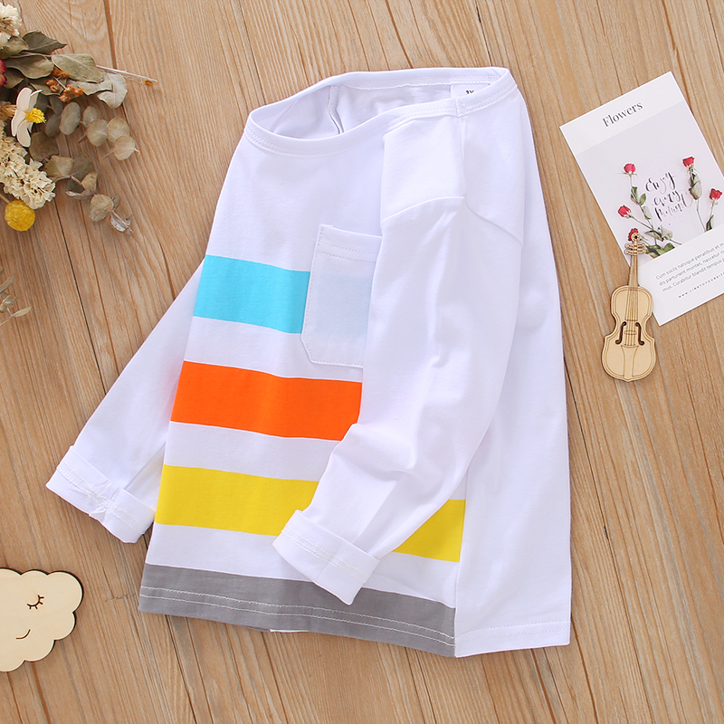 

Toddler Boy Colorblock Striped Casual Long-sleeve T-shirt