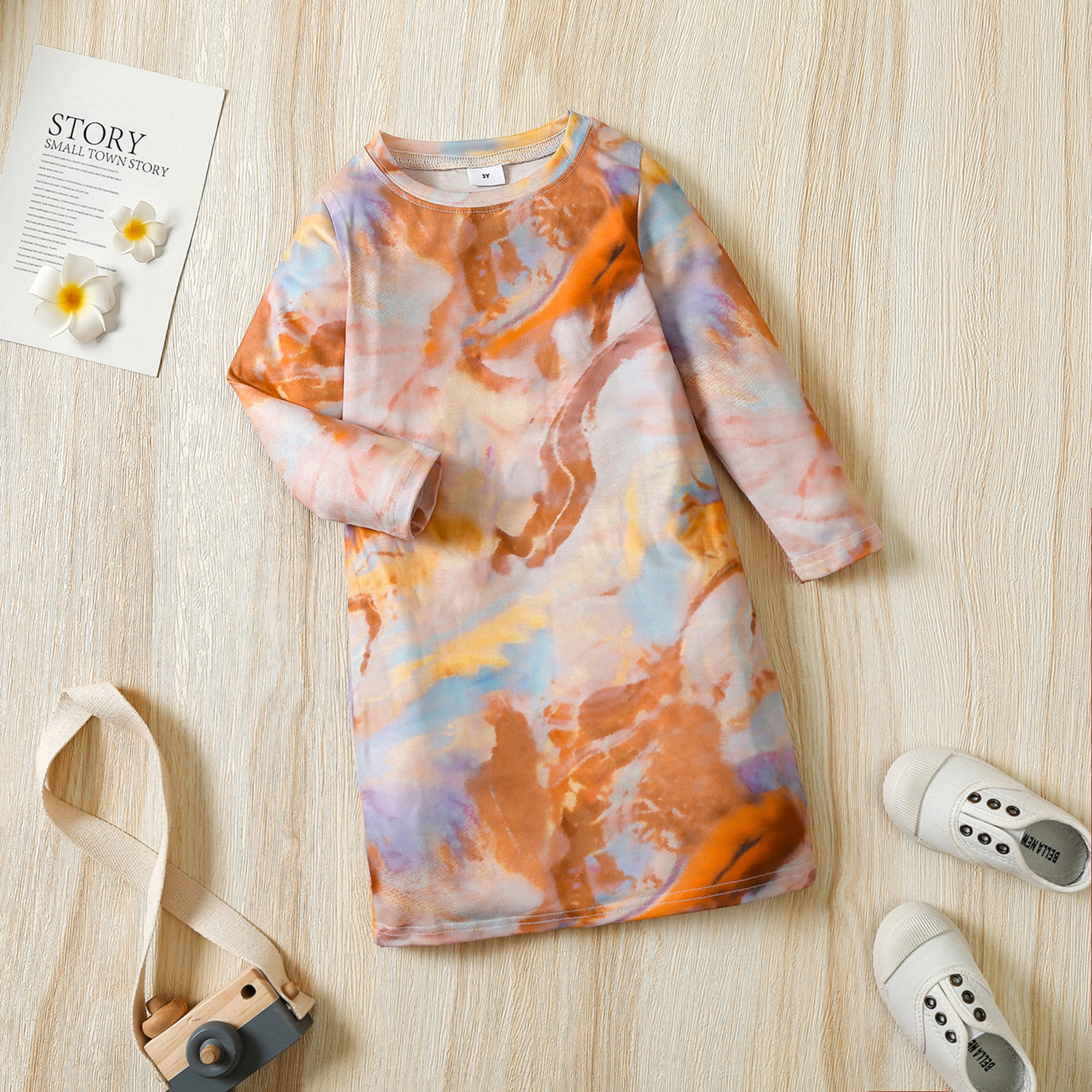 

Toddler Girl Tie Dye Long-sleeve Shift Dress