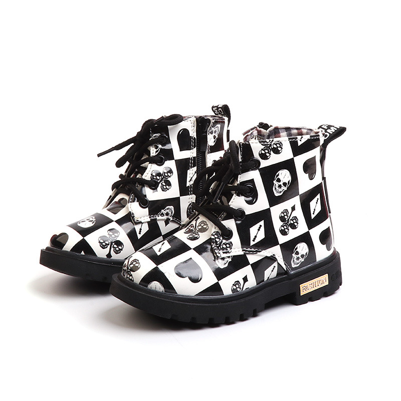 

Toddler / Kid Polker Plaid Pattern Lace-up Casual Boots