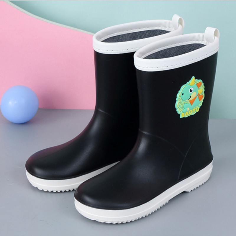 

Toddler / Kid Dinosaur Pattern Black Rain Boots