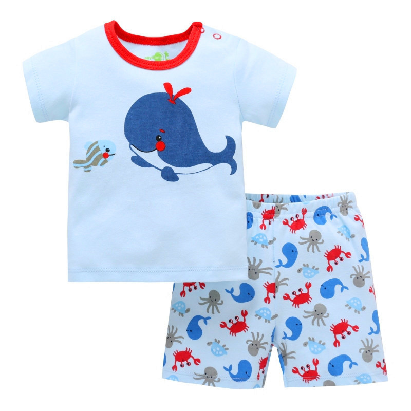 

Infant two-piece cotton summer men and women baby short-sleeved T-shirt shorts children's clothing
