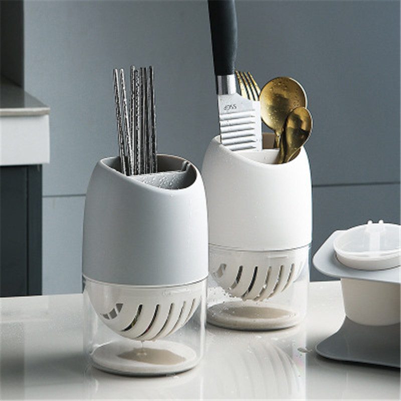 

Kitchen storage multifunctional round chopstick cage plastic double layer household