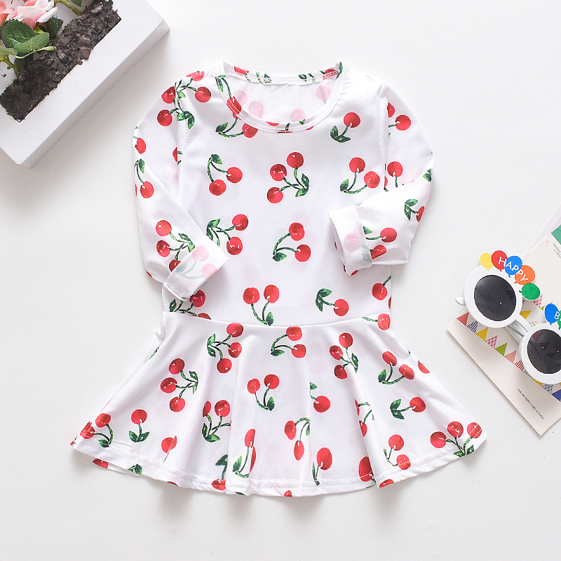 

Cherry Print Long Sleeve Dress