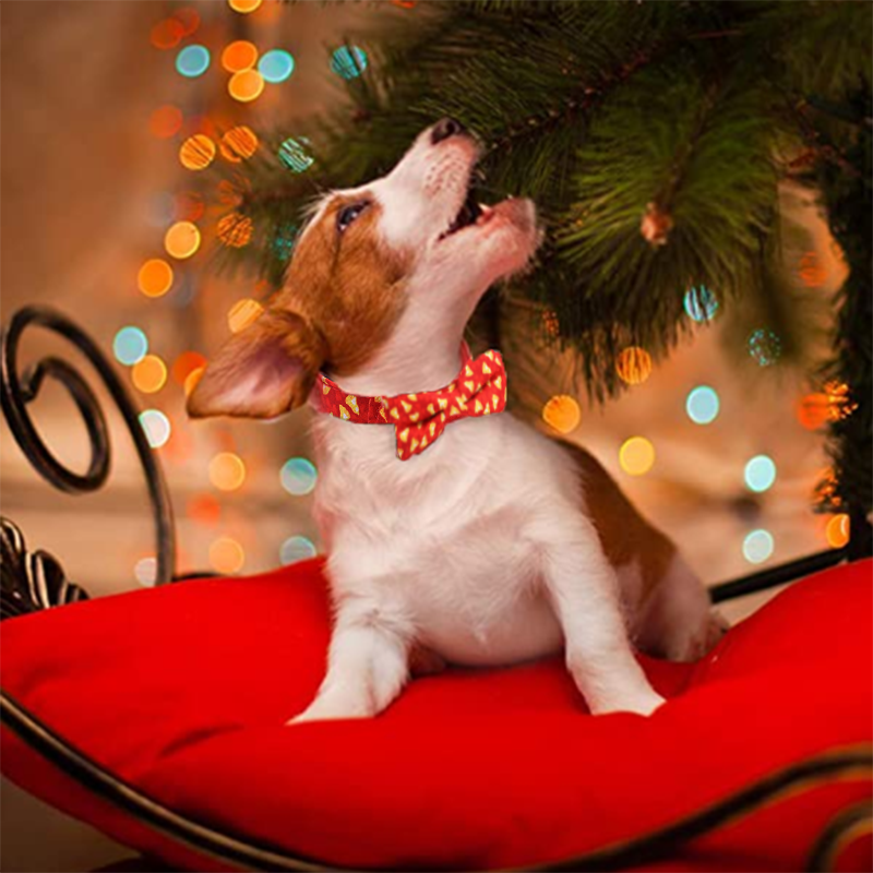 

Christmas Pet Collar Bow Necklace Ornament