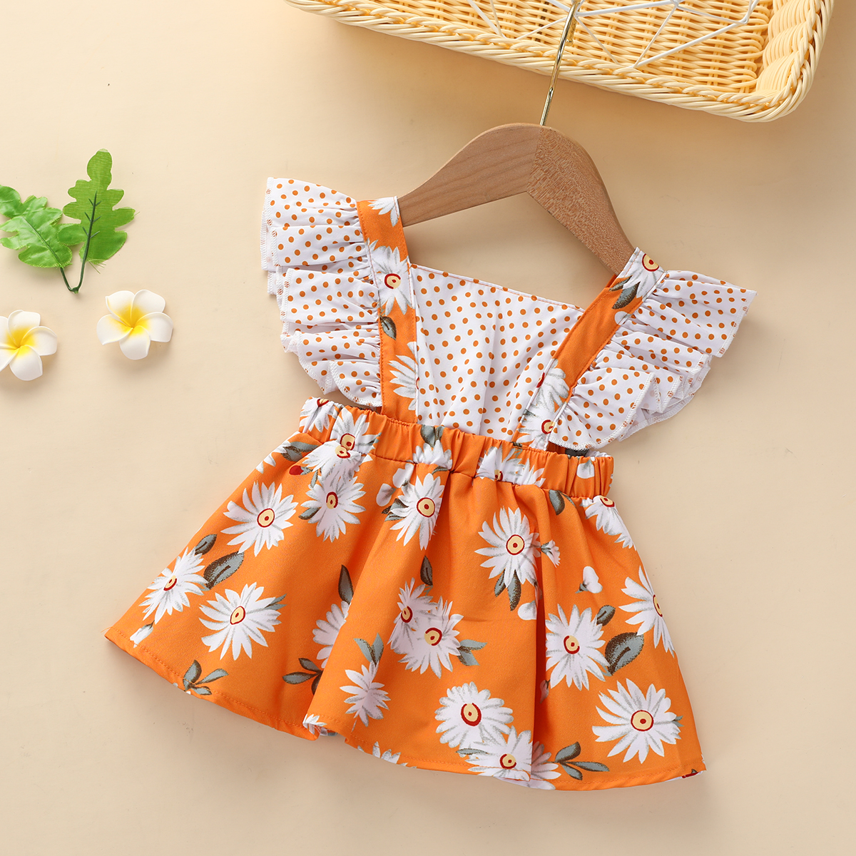

Baby Girl Sweet Polka Dots Flower Allover Dress