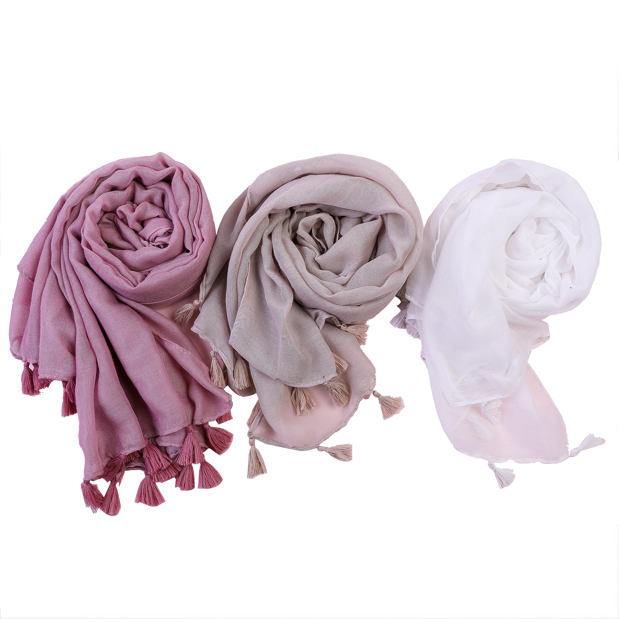 

Sanlin Solid Tassel Square Scarf