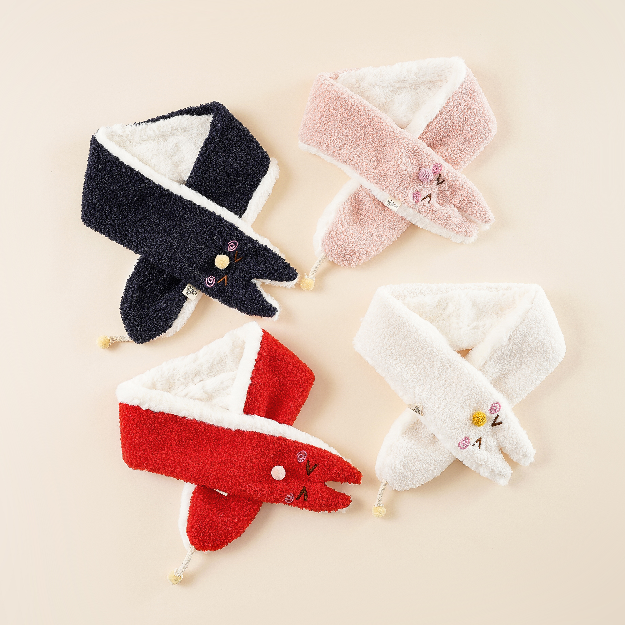 

Pure Color Cartoon Kids Scarf