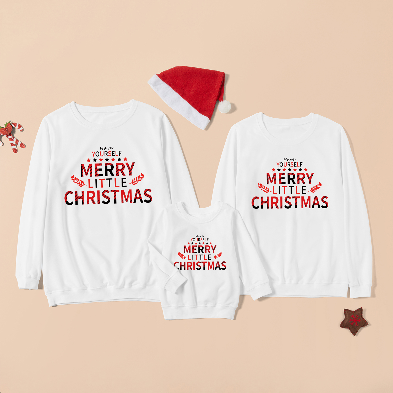 

Merry Christmas Series Letter Print Family Matching Cotton Sweatshirts
