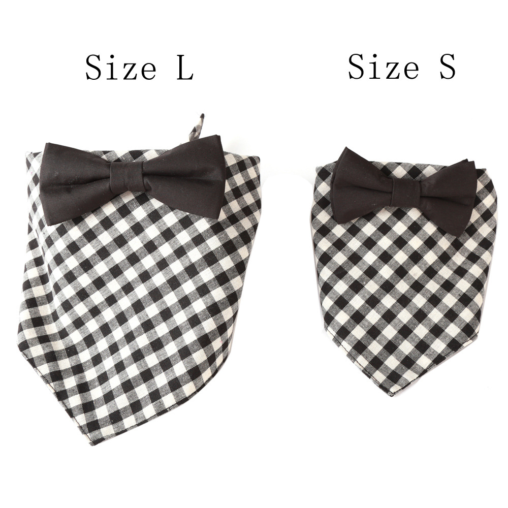

Black and White Plaid Pet Triangle Scarf
