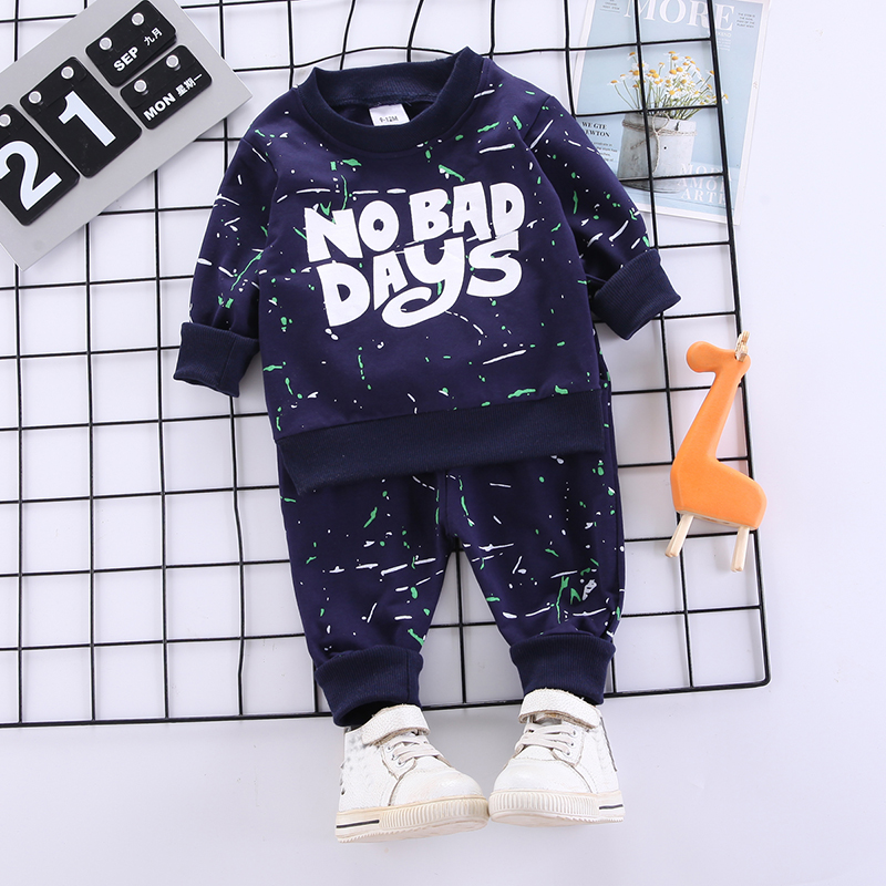 

Baby 2pcs Letter and Spray Print Long-sleeve Sweatshirt Pullover Set
