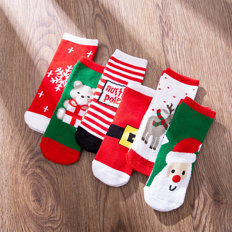 

6-pack Baby / Toddler / Kid Christmas Middle Socks