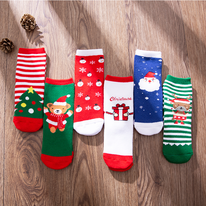 

6-pack Baby / Toddler / Kid Christmas Middle Socks