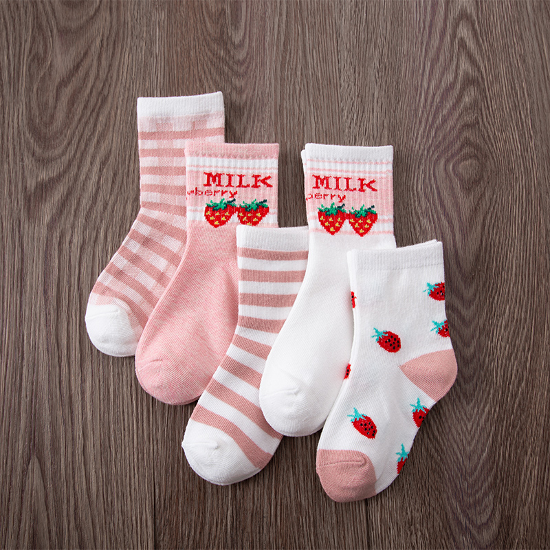 

5-pack Baby / Toddler / Kid Fruit Striped Middle Socks