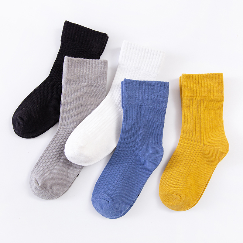 

5-pack Baby / Toddler / Kid Solid Pinstriped Knitted Middle Socks
