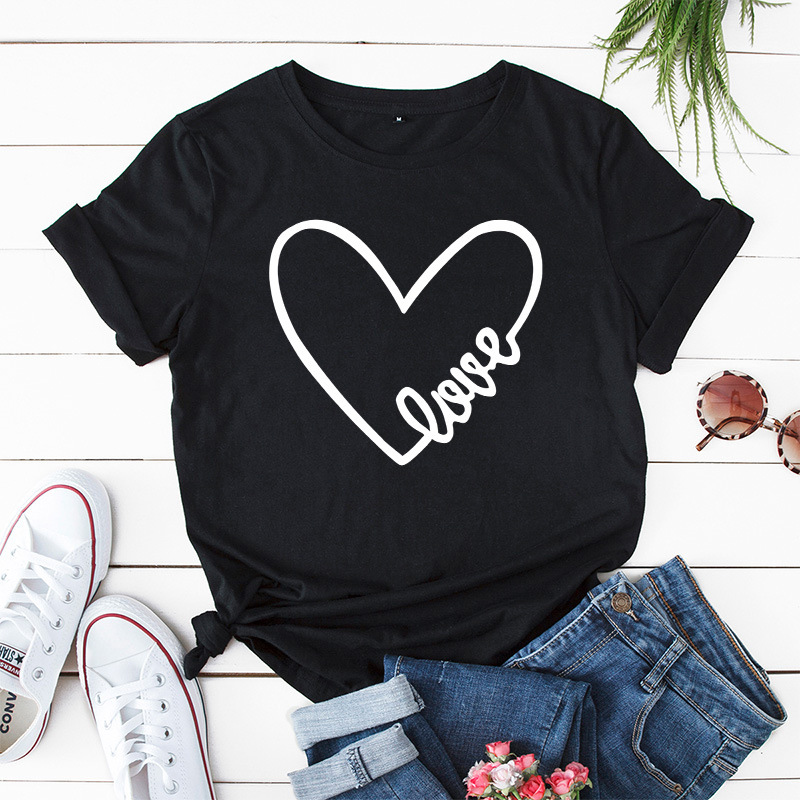 

Casual Love Printed Short-sleeve Tee For women