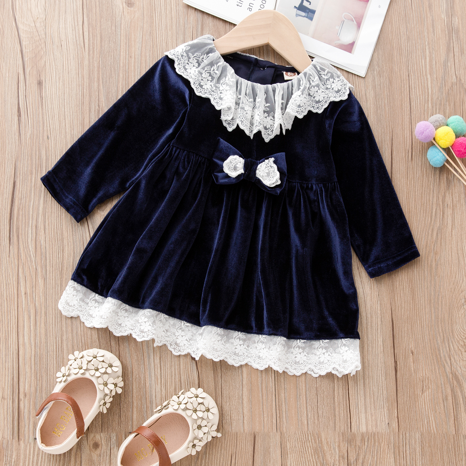 

Baby Girl Retro Dress Princess Fashion Long Sleeve Infant Clothing Outfits