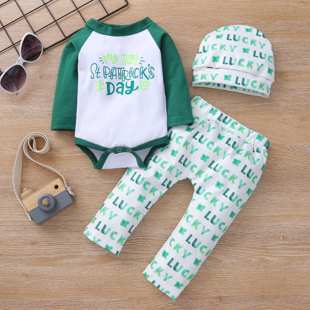 

3pcs Baby Long-sleeve Cotton Romper Unisex casual Letter Baby's Sets