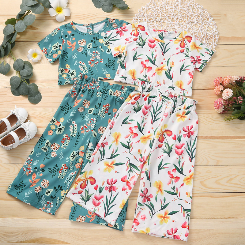 

2-piece Toddler Girl Floral Print Top and Pants Set