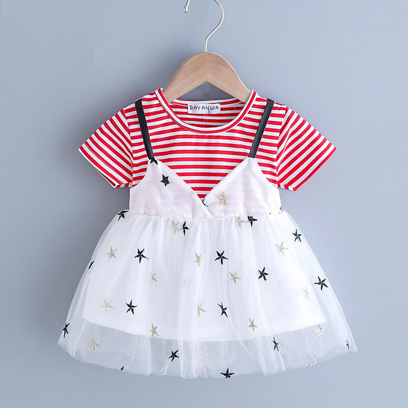 

Baby's Clothing Female Stars Baby Dress short-sleeve Cotton Princess Dress