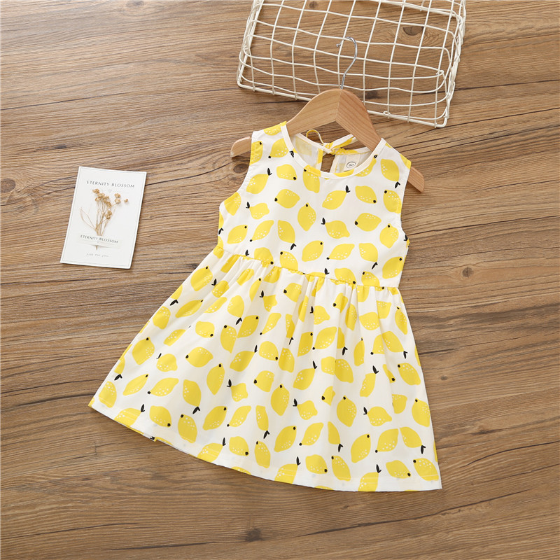 

Baby / Toddler Girl Fruit Print Sleeveless Dress