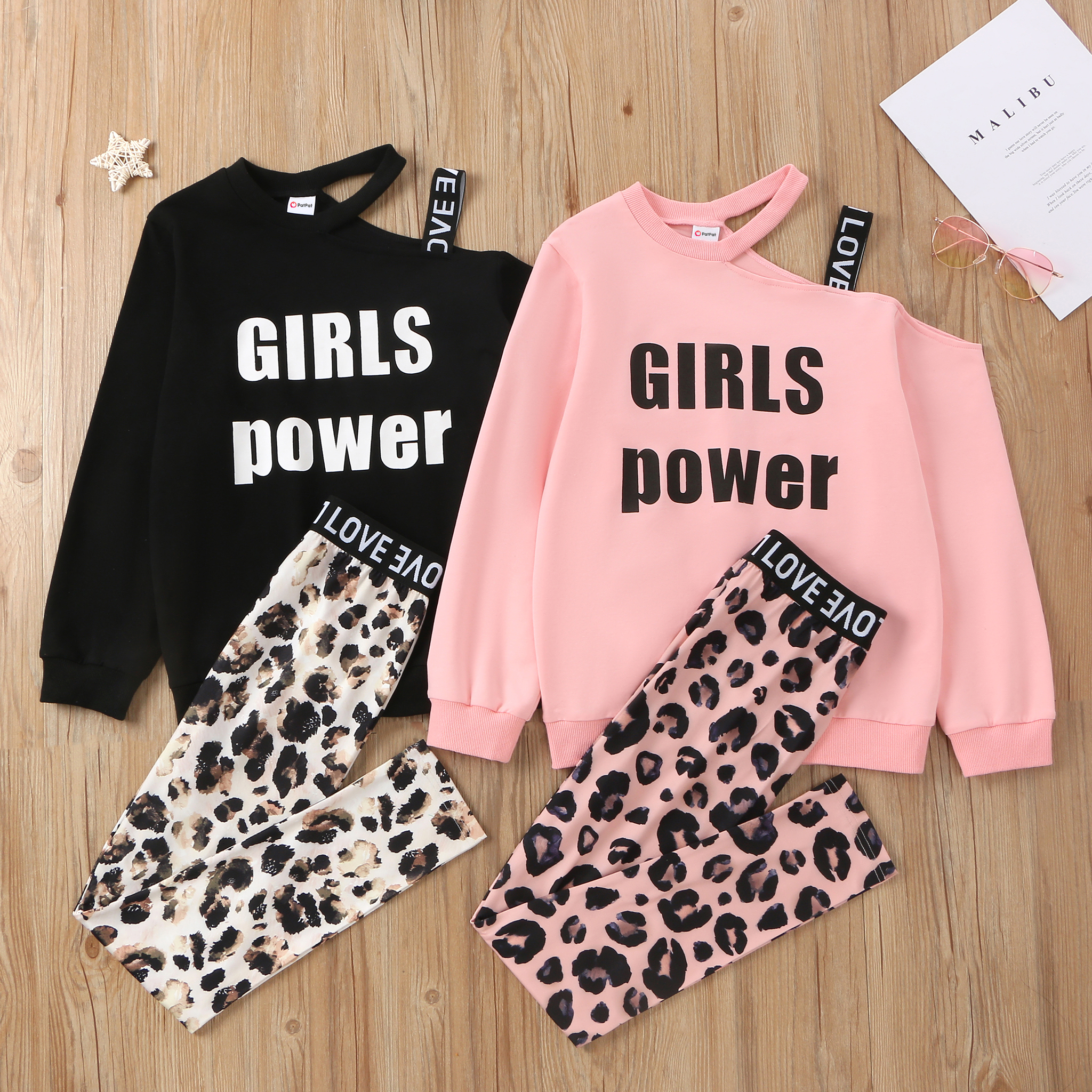 

Kid Girl Sweatshirt & Leopard Pants Set