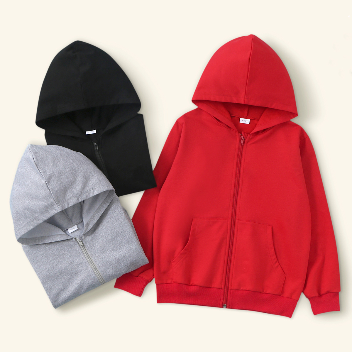 

Kid Boy/Kid Girl Solid Zip-up Sweatshirt