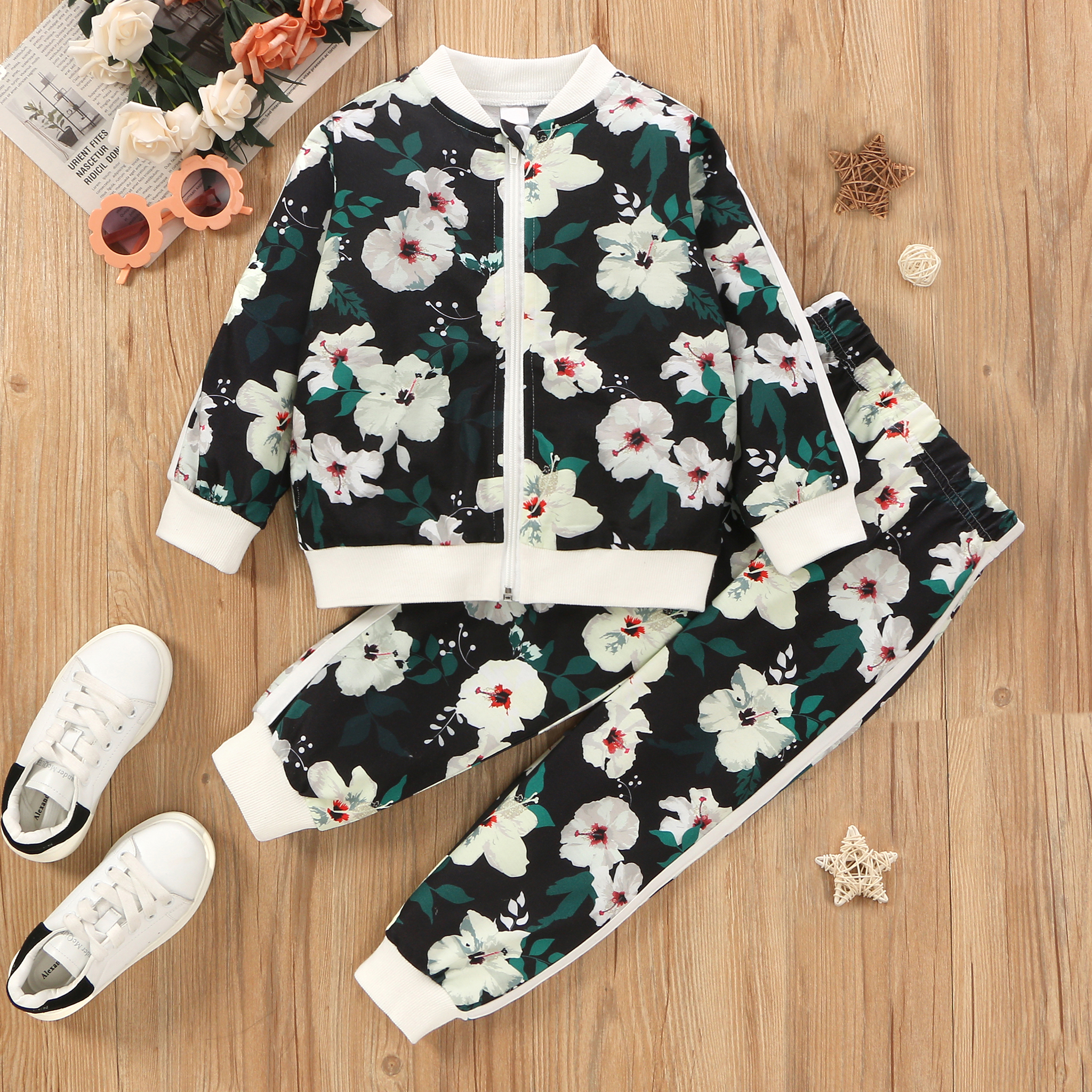 

Toddler Girl Floral Sweatshirt & Pants Sets