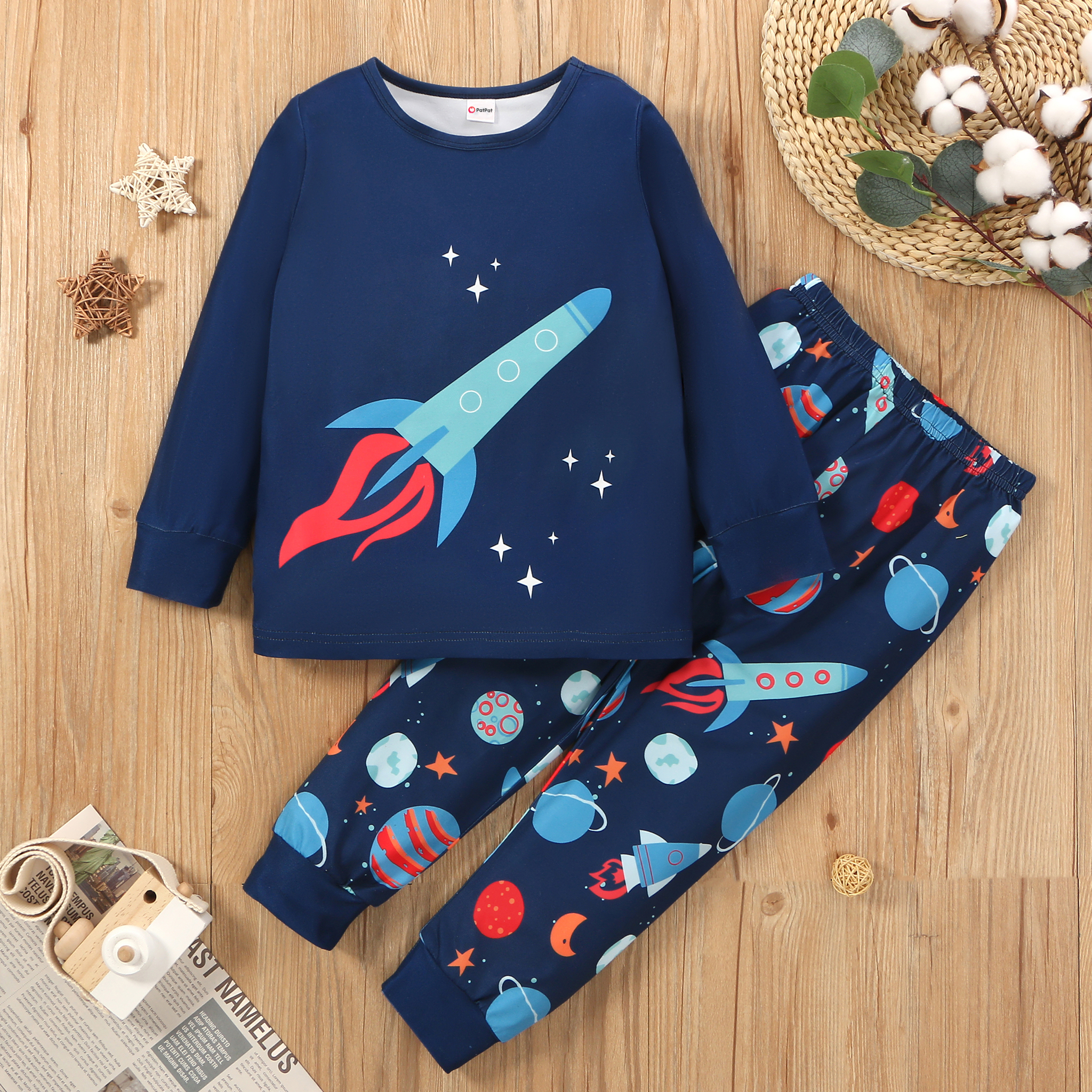 

Toddler Boy Rocket Print Set