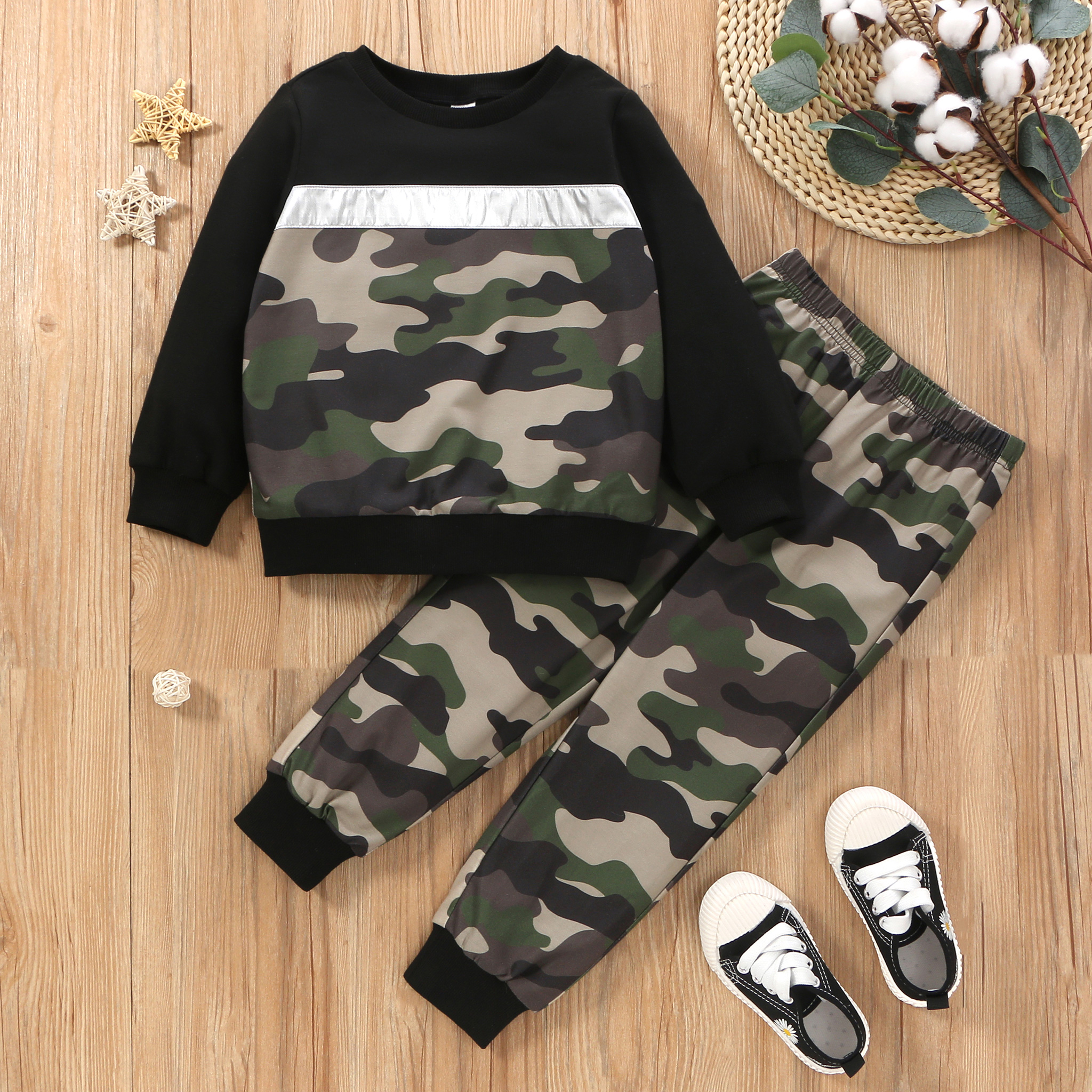 

Toddler Boy Camouflage Top & Pants Set