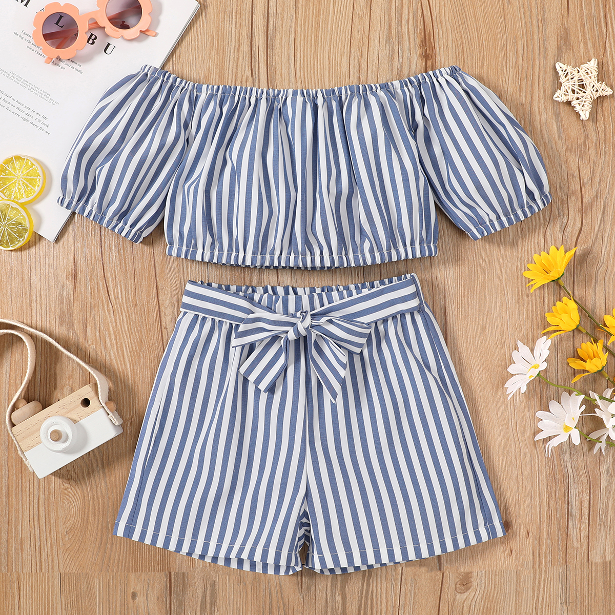 

2pcs Toddler Girl Shorts Suit casual Toddler's Sets